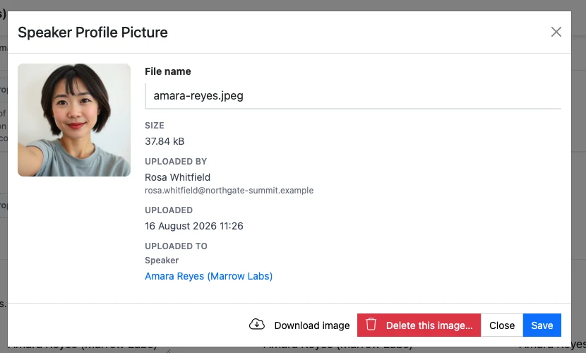The details of an uploaded image